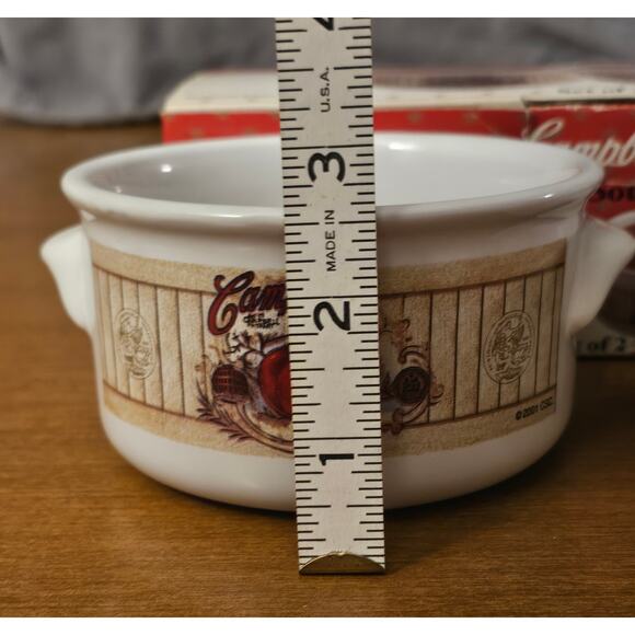 2001 Campbell's Ceramic Soup Bowls Boxed Set of 2 Vintage Soup Mugs (gg305) - Picture 8 of 9